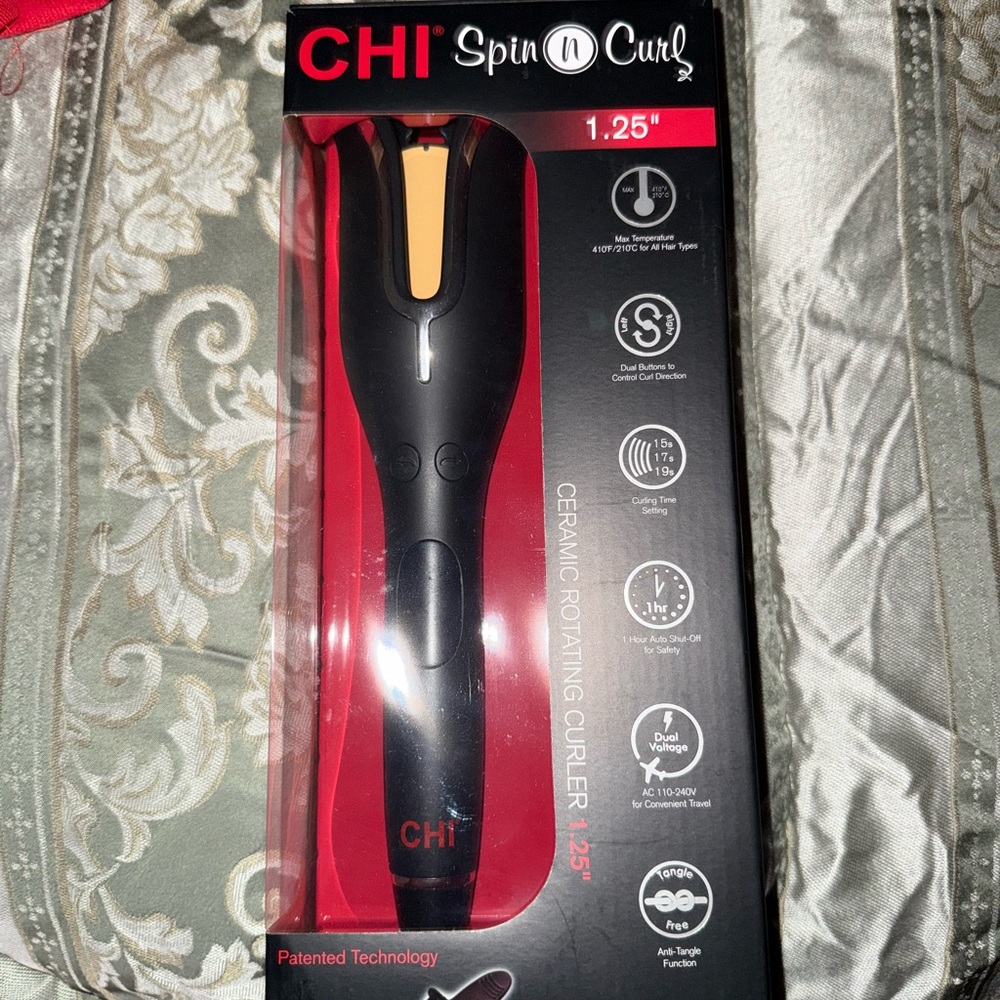 CHI Spin N Curl Ceramic Rotating Curler - Black